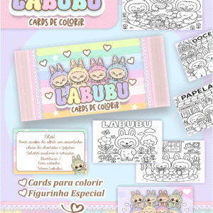 Card de colorir Labubu
