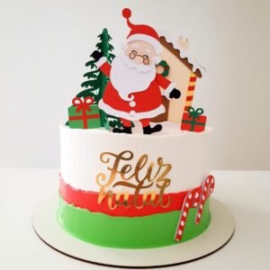 topo de bolo casa do papai noel