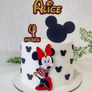 topo de bolo minnie vermelha