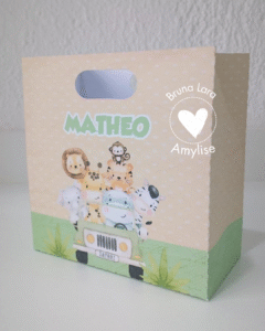 Sacolinha Personalizada 11,5X11 10 unidades (Com Nome) Perfeita para Lembrancinhas de Festa Infantil!