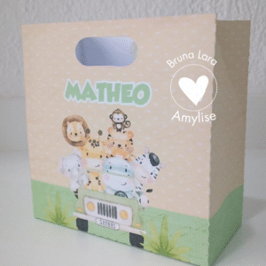 Sacolinha Personalizada 11,5X11 10 unidades (Com Nome) Perfeita para Lembrancinhas de Festa Infantil!