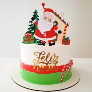 topo de bolo casa do papai noel