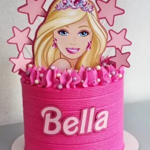 topo de bolo barbie estrelas