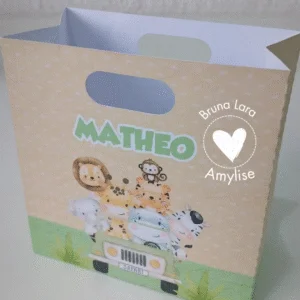 Sacolinha Personalizada 11,5X11 10 unidades (Com Nome) Perfeita para Lembrancinhas de Festa Infantil!